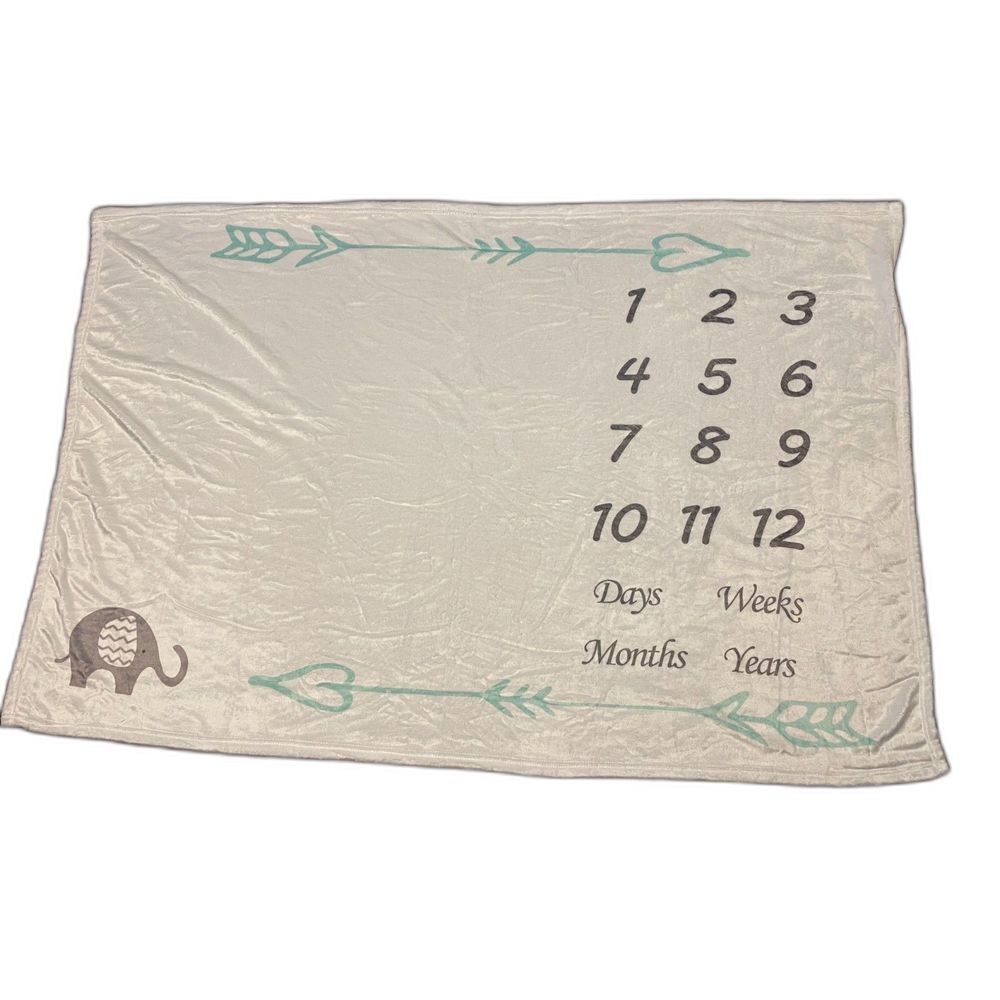 Elephant Baby Milestone Blanket